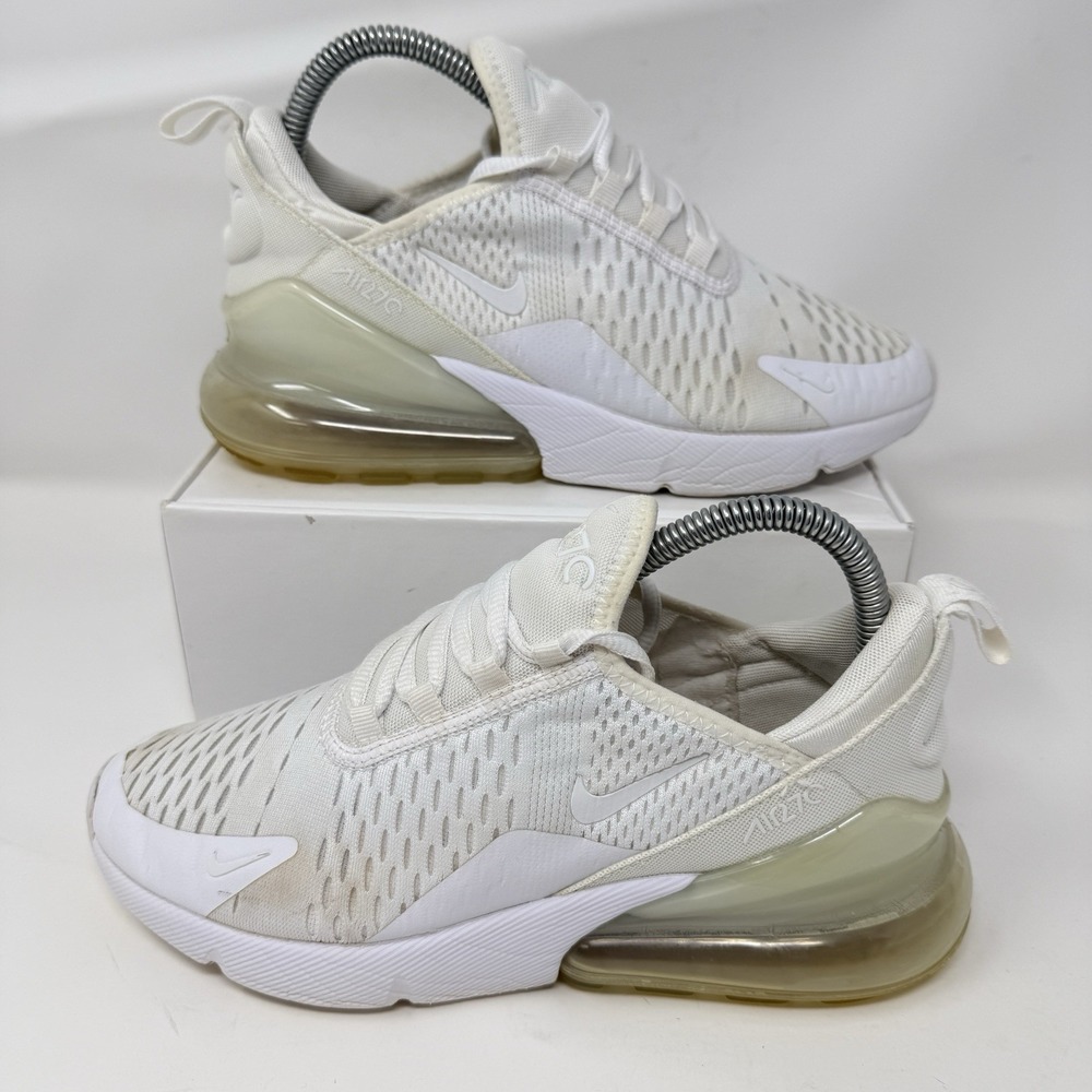 Nike Air Max 270 Shoes Youth Size 5Y White Mesh Running Sneakers 943345-103